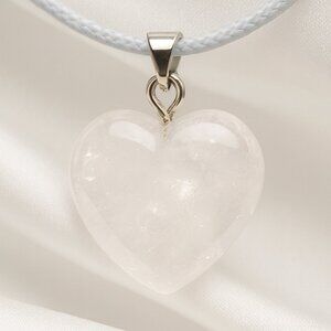 Heart-Shaped Pendant Necklace on A Grey Cord – Casual Women Fashion Jewelry